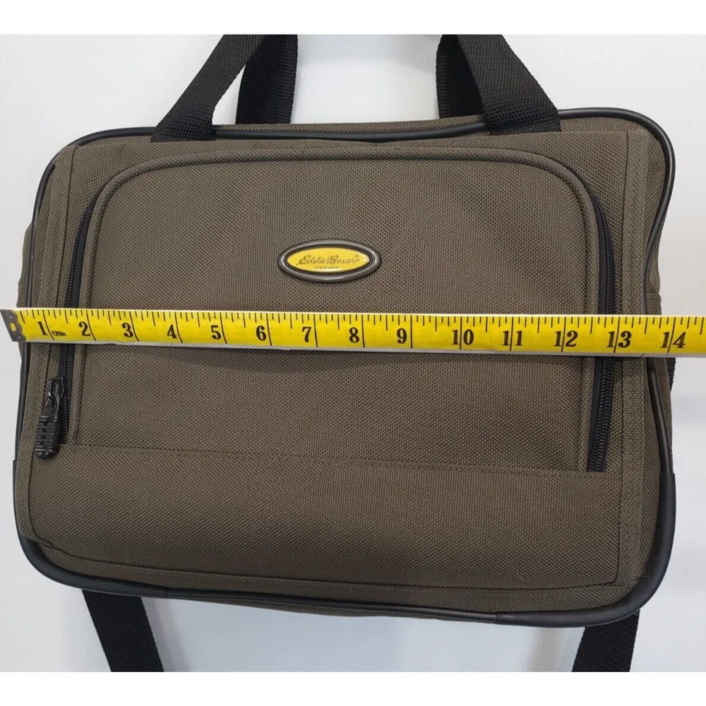 Eddie Bauer Luggage Carry On Handle &‎ Shoulder Strap Canvas Bag Olive Black
